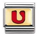 Nomination Composable Classic BUCHST. ROT Edelstahl, Email und 18K-Gold (U) 030202