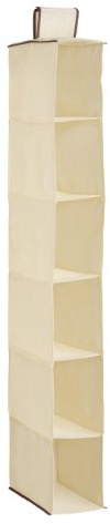 Premier Housewares 6 Section Hanging Shoe Organiser - Cream