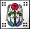 Static Window Cling in a Mackintosh Rose and Leaves Design