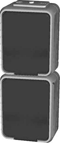 Schneider Electric ELG445419 Steckdose 2-fach 16A senkrecht AquaTop Steckklemme licht/basaltgrau, 250 V, Weiss