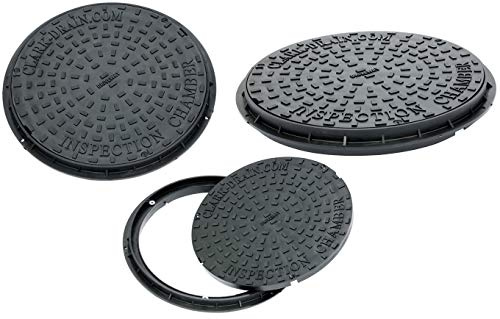 Clark Drain CD452 Inspection Chamber DualLock Plastic Solid Top Manhole Cover & Frame 550mm(Diameter) 3.5T