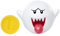 Jakks Pacific Nintendo Super Mario - Boo mit Münze - 10 cm Figur - Wave 23