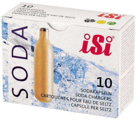 iSi Sparklets Soda Syphon Cartridges - Pack of 10 | 8g Non-Threaded CO2 Chargers for Soda Siphons, Soda Chargers, Gas Bulbs for iSi Soda Syphons by iSi GmbH