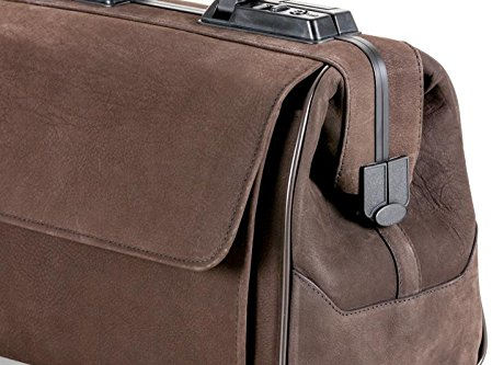 Arzttasche RUSTICANA braun klein 2 Vortaschen Büffelleder