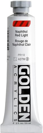 GOLDEN Heavy Body Acrylics, Naphthol Red Light, 2 fl. oz. Tube