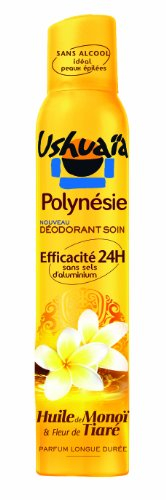 Ushuaïa - Déodorant Soin - Polynésie Huile de Monoï & Fleur De Tiaré - Efficacité 48 h - Idéal Peaux Epilées - Sans Alcool - 200 ml