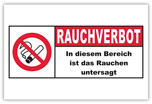 SCHILDER HIMMEL anpassbares Rauchen verboten Schild 29x21cm Kunststoff mit Schrauben, Rauchverbot Nr 88 eigener Text/Bild verschiedene Größen/Materialien