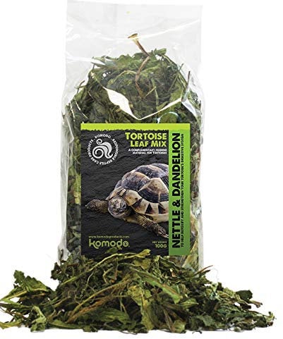Komodo Tortoise Leaf Mix Nutrient Rich Vitamin Minerals Boost Nibbling Chews Natural Botanical Herbs - 100g