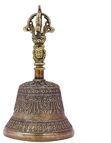 Indianbeautifulart Religiuse tibetischen Buddhismus Antique Brass Bell Handmade Vajra Dorje Gebetsglocke
