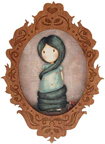 Gorjuss Broche en Bois - Rapunzel