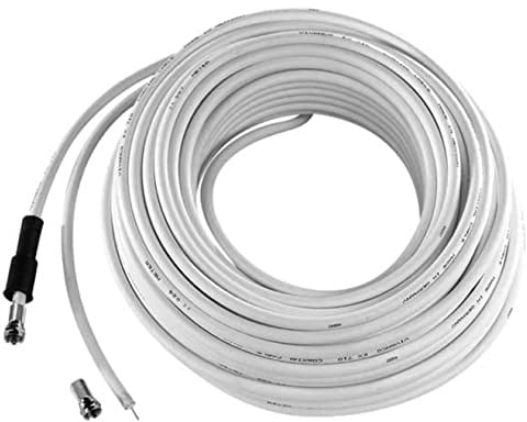Vivanco SAT Anschlusskabel Set 20m inkl. 1F-Stecker, 75dB, weiß