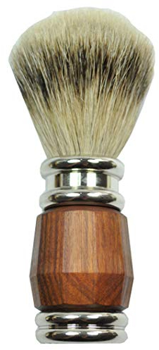 Golddachs Rasierpinsel, 100% Silberzupf, Palisander, silber, chrom
