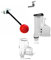 Housler Full set of Toilet Syphon and Flush Adjustable Cistern Siphon fill valve,Ball Metal handle (side entry fill valve)