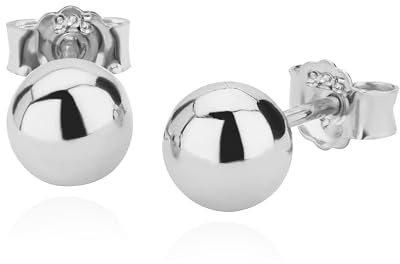 NKlaus Kugel-Ohrstecker, 925 Sterlingsilber, 6mm, Paar | Die silbernen Kugel-Ohrstecker dienen als Ohrschmuck und Ohrringe