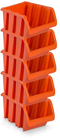 5 Stück Sichtlagerboxen Größe 4 - rotbraun (23 x 16 x 12 cm)