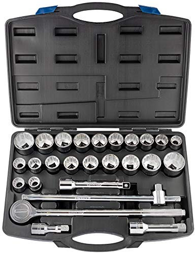 Draper 48329 3/4 Inches Square Drive Combined mm/AF Socket 26 Pieces Set , Blue