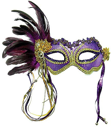 Bristol Novelty Girls Fancy Dress Venetian Party Carnival Decorative Side Feather Face Eye Mask