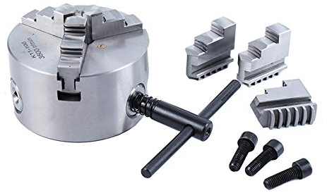 KATSU Tools 3 Jaw self Centering Chuck, Precision 100mm 4 Inch Metal Lathe CNC Drilling Tool Accessory for Engineering Grinding Milling Woodworking Machines 105211