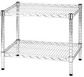 Archimede Sistema Componibile, Scaffale Due Ripiani, Grigio (Cromato), 61 x 46 x 50 cm