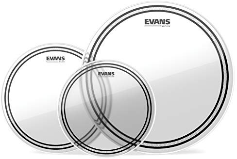 Evans ETP-EC2SCLR-F Confezione da 3 Pelli EC2 per Tom Rispettivamente di 10, 12 e 14, Fusion, Trasparente