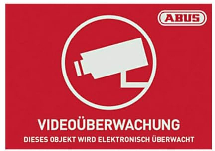 ABUS Surveillance Acc warning Sticker CCTV Logo, 148 x 105 mm, AU1420