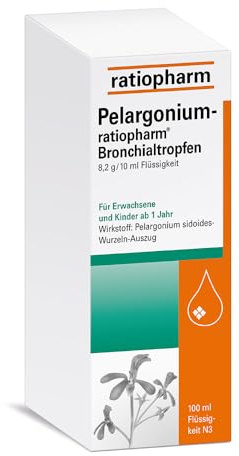 Pelargonium-ratiopharm Bronchialtropfen, 100 ml, bei Bronchitis | Natürliche Linderung bei akuter Bronchitis