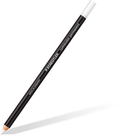 Staedtler 108 20-0 White Coloured Pencil (1 Piece), Fixed, White, Wood, Black, White, Round