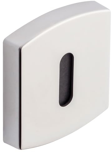Vachette Set mit quadratischen Rosetten, Ø 52 mm, Rosetten, Muze, Artis, Scupt, L-Schlüssel für Zimmertür und Büro, unsichtbare Befestigung, aus Aluminium, Platin-Finish