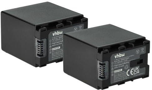 vhbw 2x batteria compatibile con JVC GZHD520, GZ-HD520, GZ-HD510, GZ-HD550 videocamera camcorder (4000mAh, 3,6V, Li-Ion) con infochip