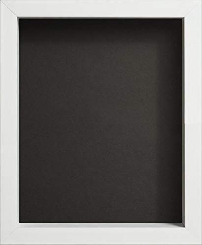 Radcliffe White Wooden Deep 3D Box Frame 18x14 inch, Black Backing Board * Choice of Sizes* Fitted with Real Glass