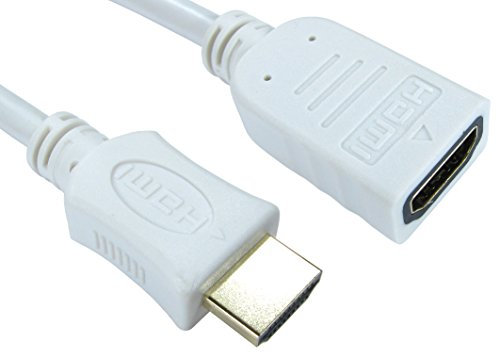 World of Data - 1m WHITE 4K HDMI Extension Cable - Compatible with xBox One, Series X, Series S, PS3, PS4, PS5