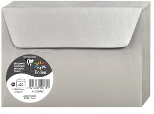 Clairefontaine 50076C 20 Umschläge Pollen C6 120g Silber