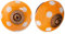 Nicola Spring Ceramic Cupboard Drawer Handle Knobs - Polka Dot Design - Orange/White - Pack of 12