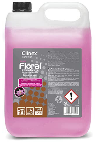 Clinex Bodenreiniger Mittel FLORAL BLUSH / 5 Liter Kanister/Allzweckreiniger Wischflüssigkeit für Boden, Parkett, Fliesen Parkettreiniger Reinigungskonzentrat/Reiniger Flüssigkeit
