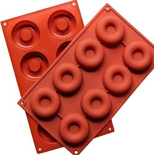 Wady 8 Hole Coffee Silicone Doughnut Donut Maker Mould Cake Cookie Chocolate (8 Holes)