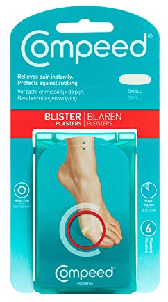 Compeed Blasenpflaster Small – extra kleine Hydrokolloid-Pflaster gegen Blasen an Fersen und Außenseiten der Füße, 6er Pack