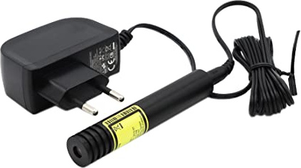 LASERFUCHS Linienlaser, grün, 532 nm, 5 mW, 3 V DC, Ø16x90 mm, 90 °, Fokus fixed (3000mm), Laserklasse 1, inkl. Netzteil - 70106466