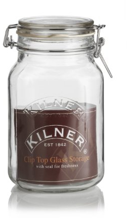 SQUARE KILNER 1.5LITRE CLIPTOP JAR SET OF 6