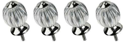 Premier Housewares 2490021 Chic Vintage Style Drawer Knobs - Set of 4, Clear, H5 x W5 x D7cm