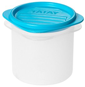 Tatay Fiambrera de Alimentos, Hermética, 0.3L de Capacidad, Tapa Flexible a Presión, Libre de BPA, Apto Microondas y Lavavajillas, Color Azul, Medidas: 8,7 x 8,7 x 8,5 cm