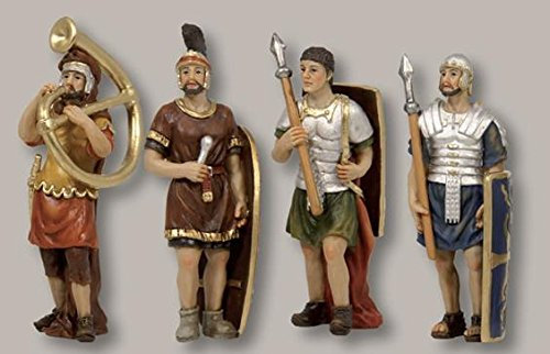 Unbekannt Krippenfiguren Passionsfiguren 4 Soldaten geeignet für 5cm Figuren