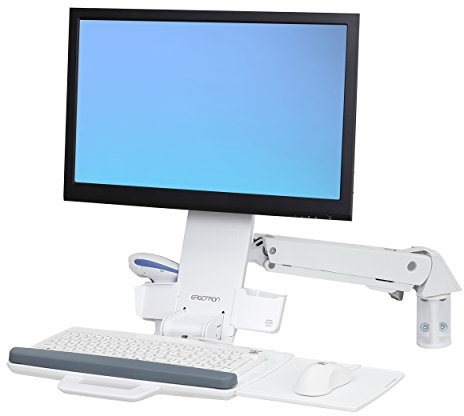 Ergotron Sit-Stand Combo Arm Wandhalterung für LCD-Display/Tastatur/Maus/Strichcodescanner Aluminium hochwertiger Kunststoff weiß Bildschirmgröße: bis zu 61 cm 24 Zoll