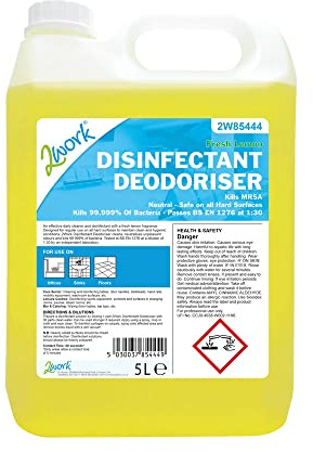 2Work Bactericidal Disinfectant Deodoriser Lemon Scent 5 Litre 2W85444