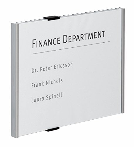 Durable Information Sign A4 Landscape Silver | Door and Wall Sign | Includes Fittings | Ideal for Offices, Hotels, Public Buildings, etc.