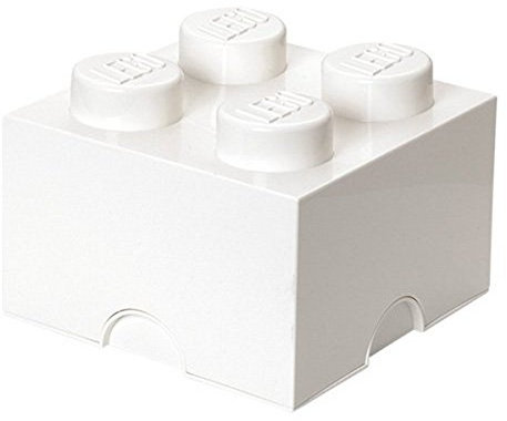 Room Copenhagen LEGO Aufbewahrungsstein 4 Noppen, stapelbar Aufbewahrungsbox, 5,7 l, Weiß