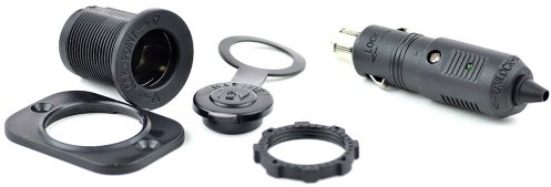 wellenshop 12 Volt Zigarettenanzünder Einbaudose und Stecker Set, spritzwassergeschütze Verbindung