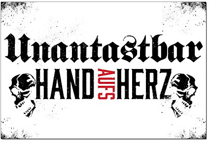 Unantastbar Hand aufs Herz Fahne Farbe: Weiß