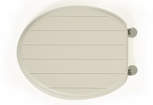 Tongue & Groove Effect White MDF Toilet Seat