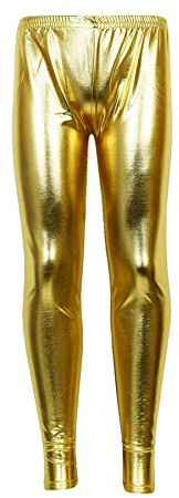 A2Z 4 Kids Girls Leggings Metallic Shiny Disco Fashion - Metalic Legging Golden 13