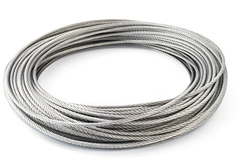 35m fune metallica in acciaio 1mm Filo: 7x7